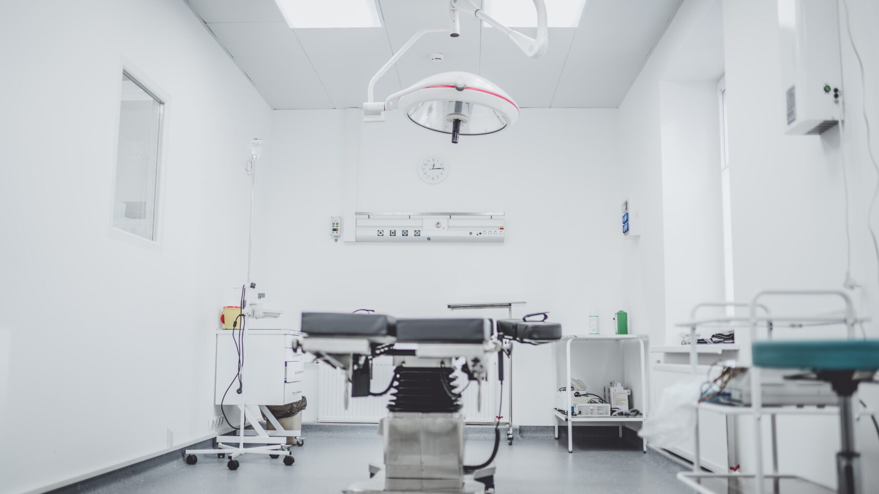 A sterile gray hospital room