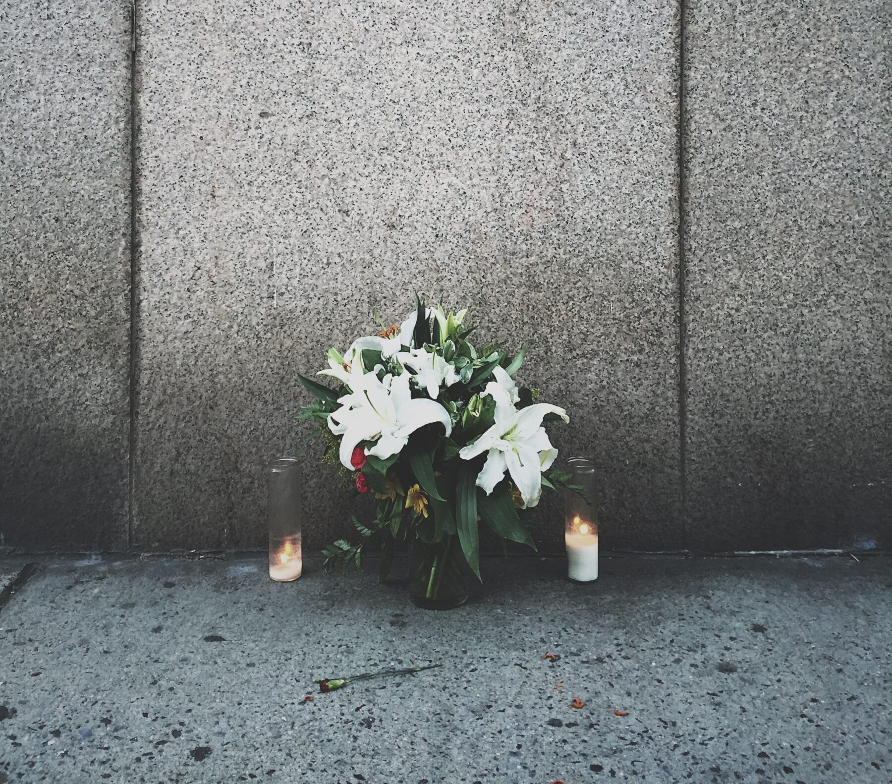 Memorial lilies.